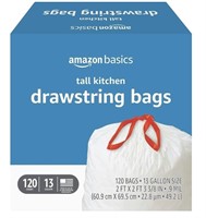 120 ct. Amazon Basics 13 gallon Tall Kitchen bags