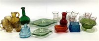 Colored Glass Vases, Dishes, Shot Glasses