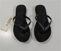 Roxy Black Flip Flops size 7 New With Tag
