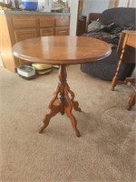 Antique side table 25.5" diameter 28.5" tall
