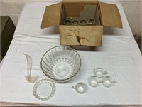 Jeanette Glass Co. Punch Bowl Set/Cups/Ladle