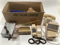 Box of Landline Telephones & Electrical Boxes