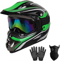 CUETY Youth Motocross Helmet  Green XL