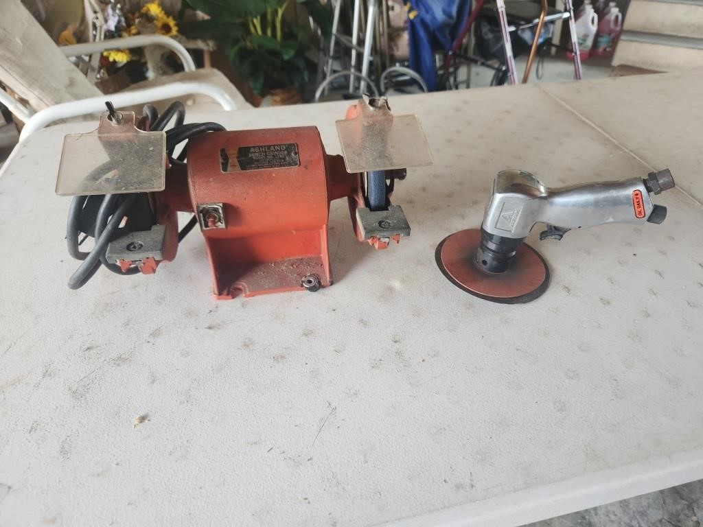 Bench grinder & pneumatic sander