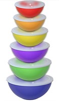 6 plastic nesting bowls with lids for the kitchen