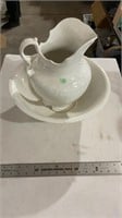 Vintage ceramic pitcher and bowl set.
