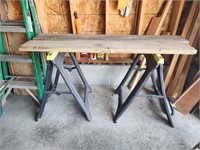Folding saw horse's & 2 boards
