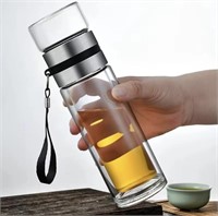 Glass Tea Double Wall Infuser Bottle - 15oz