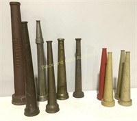 (2)Brass, (4)Iron,(4)Plastic Firehose Nozzles