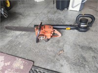 Chainsaw & electric Leaf blower- saw has