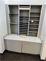 Section of Storage Cabinets & Cork Board