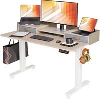 Electric Standing Desk  55 Inch  Natural