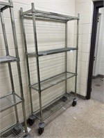 Metal Shelf on Wheels 42"x 12"x 79"