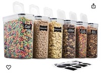 6 Pack Airtight Cereal Food Storage Containers