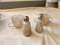 Gold Speckled Vintage S&P and Sugar Creamer