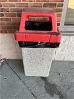 Concrete Trash Can-Outside Front Entrance