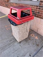 Concrete Trash Can-Outside Front Entrance