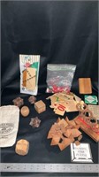 Various wooden games, brain teasers, puzzles,