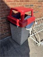 2 Trash Cans-Outside by Baseball Diamond