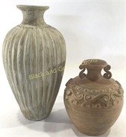 (2) Large Pottery Vases