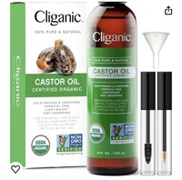 Cliganic Organic Castor Oil 8oz with Eyelash kit