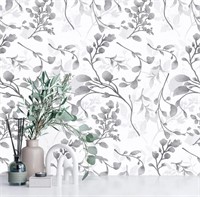Stick Peel Gray Floral Contact Paper
