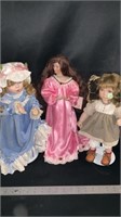 3 Collectable dolls, 1-Sandra Kuck Bedtime doll,