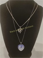 Marked 925 Mother & Child Heart Necklace