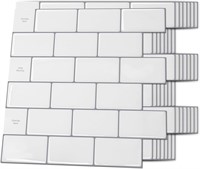 Art3d Tile 12x12  Warm White/Gray Grout