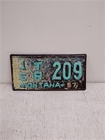 Vintage Montana trailer license plate