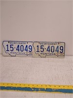 Vintage 1971 Montana license plate matching pair