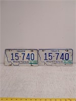 Matching pair of vintage truck Montana license