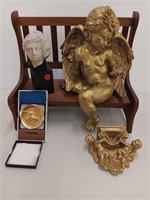 Marcel Jovine bronze medallion, Freud Museum bust