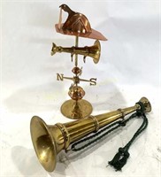 Fire Fighter Decorative Weathervane & Horn