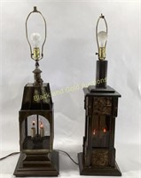 (2) Electric Lamps w/ Candle Lights