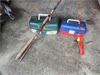 Fishing- tackle boxes & poles