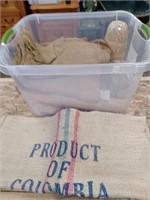 Tote with assorted burlap
