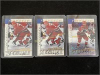 (3) Autographed Carolina Hockey Cards