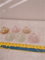 Decorative glass seashell trinket holders
