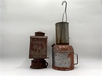 Railroad Lantern & Bunson Auto Motor Heater