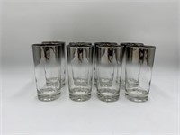 MCM Tall Silver Overlay Bar Glasses