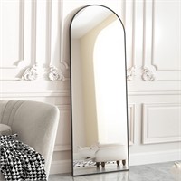 65x22 Arched Full Length Mirror Black Edge