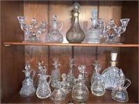 Clear Glass Candelabras & Cruets