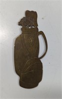 Vintage Brass Golf Bag Tag/Keychain