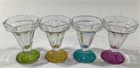(4) Vintage Colorful Libbey Ka-Dinks Glass Cups