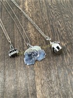 (3) 925 Marked Sterling Silver Necklaces