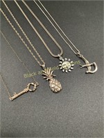 (4) Assorted 925 Sterling Silver Necklaces
