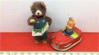 CUBBY THE READING BEAR & METAL CAR & DRIVER