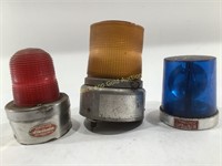 (3) Vintage Emergency Hazard Lights