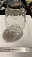 Large glass jar.